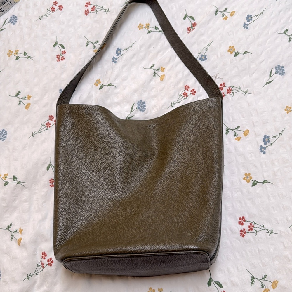 Zara olive color Leather Shoulder Bag